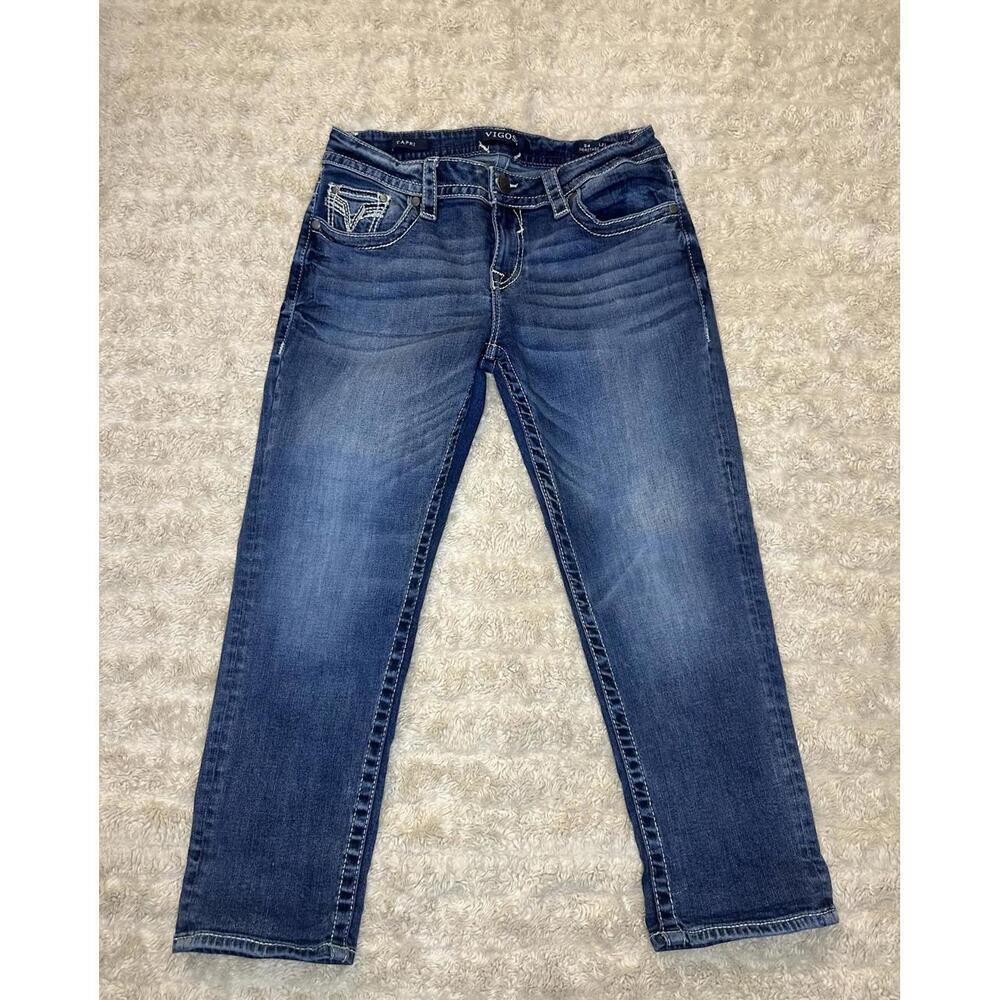 Vintage Vigoss Y2K contrast stitching Heritage Fit denim capris Size 4
